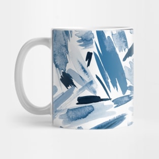 Pocket - Watercolor Abstract Strokes Indigo Gaudi Mug